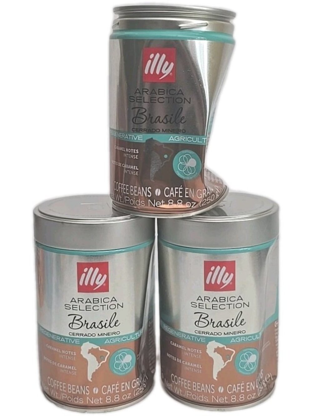 3-PACK illy Whole Bean Coffee Brasile Regenerative Agriculture 8.8 Oz BB 04/2027